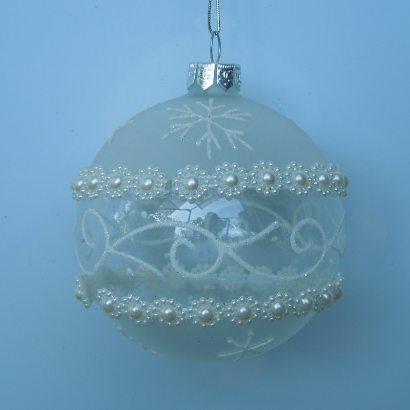 Diameter8cm Christmas Glass Ball Fashion Lace Craft Decorative Hanging Glass Globe