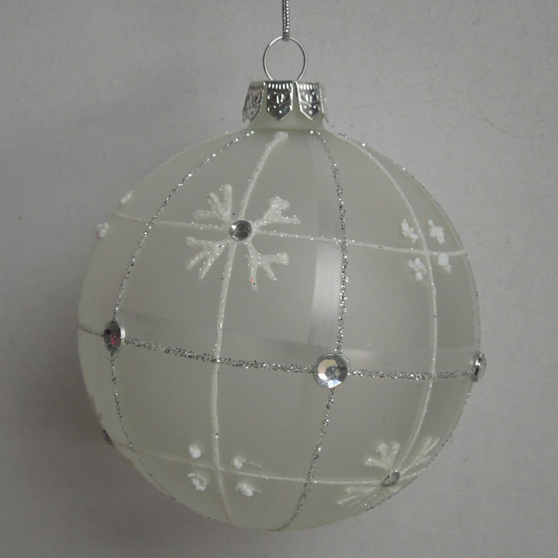 Diameter8cm Inner Silver Craft Glass Christmas Ball Christmas Day Friend Gift