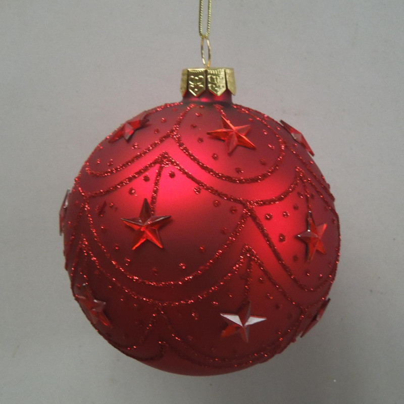 Happy Red Christmas Glass Ball Hand Painting Hanging Glass Globe