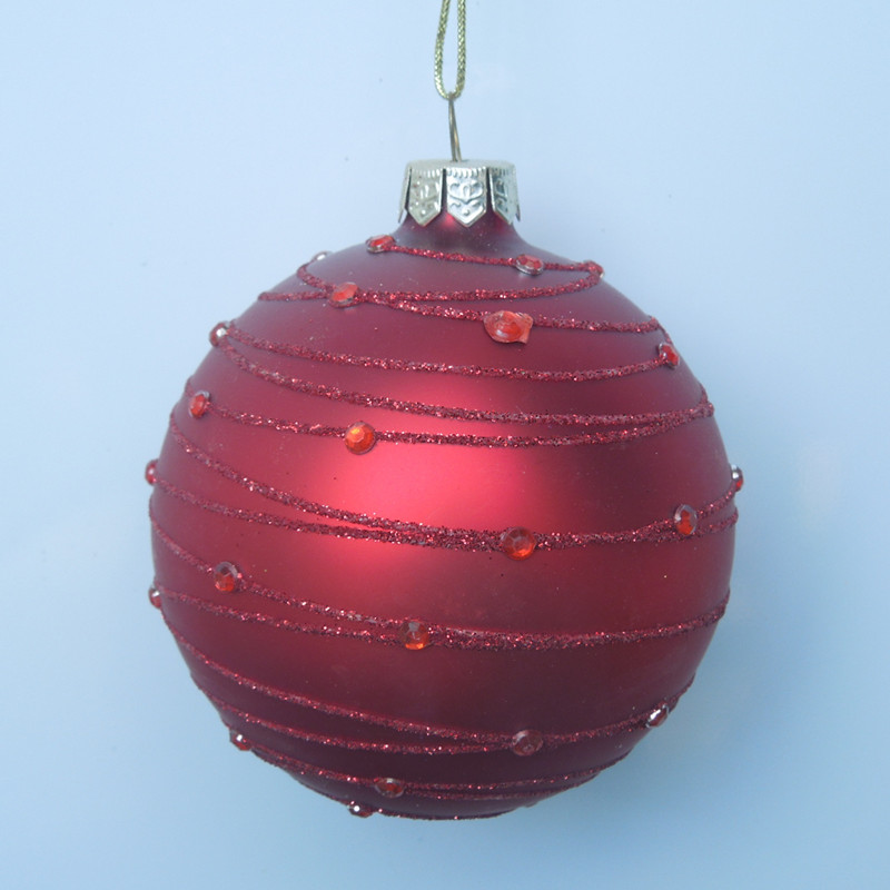 Diameter8cm Handmade Christmas Hanging Glass Globe Glass Pendant Home Decoration