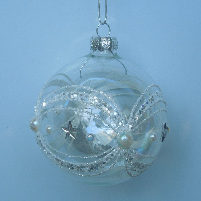Hand Painted BallShaped Chirstmas Tree Pendants Christmas Day Glass Ball