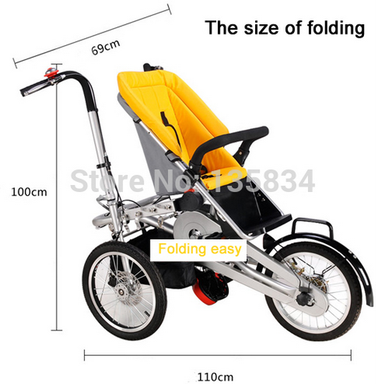 New3Wheels16InchPushchairFoldingMotherBabyTagabike