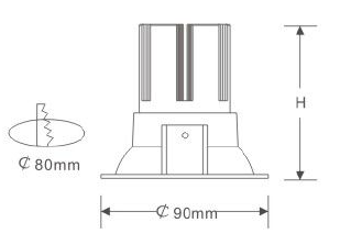 NewStyleRadiatorBridgeluxCOBLEDCommercialDownLightEmbeddedLEDLightingFixtures