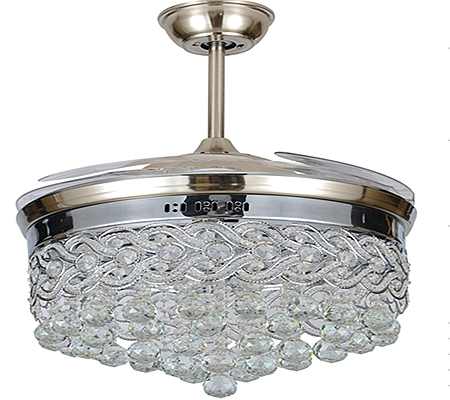 Chandelier Crystal Led 42inch Ceiling Fans With Light From China