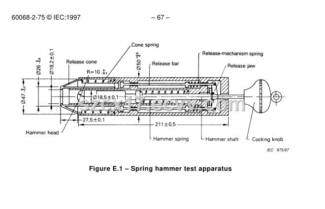 IEC 62262 Springoperated Impact Hammer for IK01 and IK06 Test