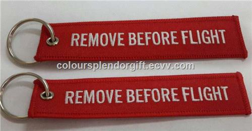 WholesaleRemoveBeforeFlightWarningTagEmbroideryKeyringKeychainPilot