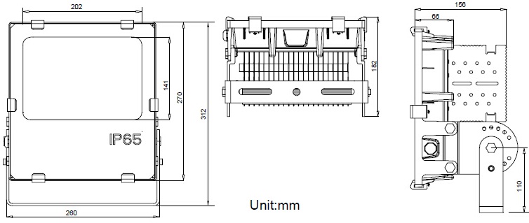 DriverlessDimmableLEDFloodLightPccoolerLEDStreetLightingMN07100W