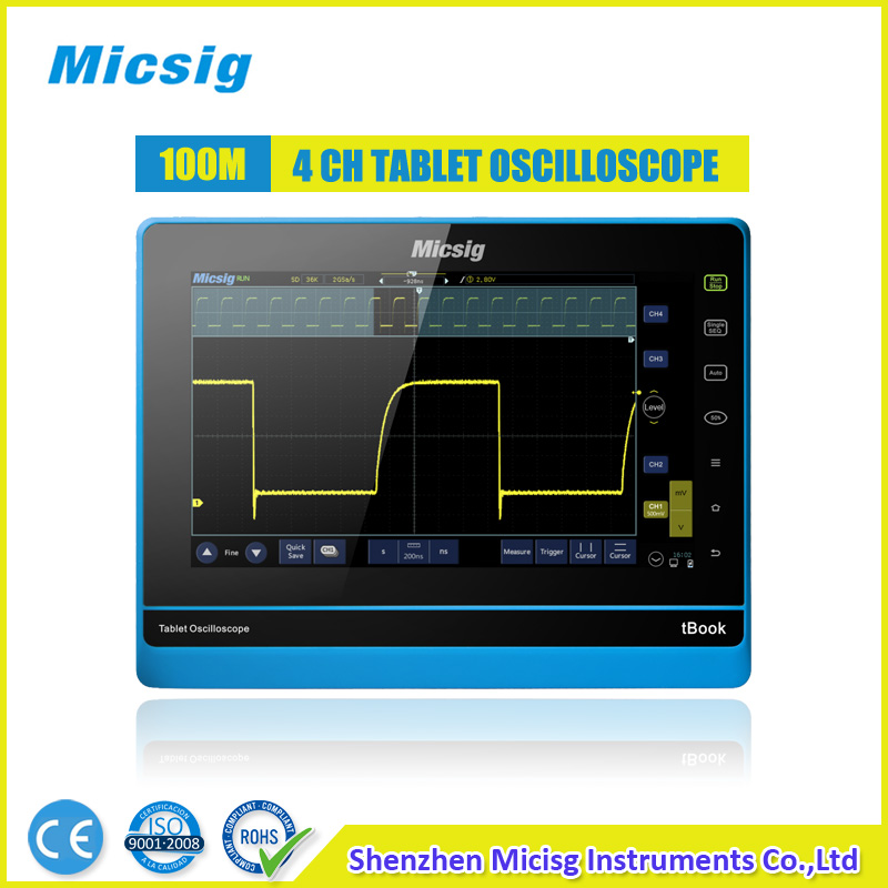10.1 inch touch screen digital portable oscilloscope for engineers
