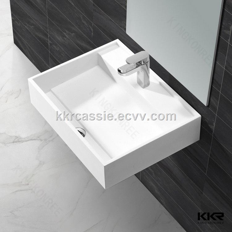 KKR artificial stone solid surface wall hung wash basin