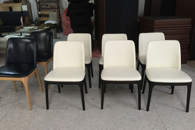 Modern furniture solid wood dining chair real leather dining chair armchair desk chair
