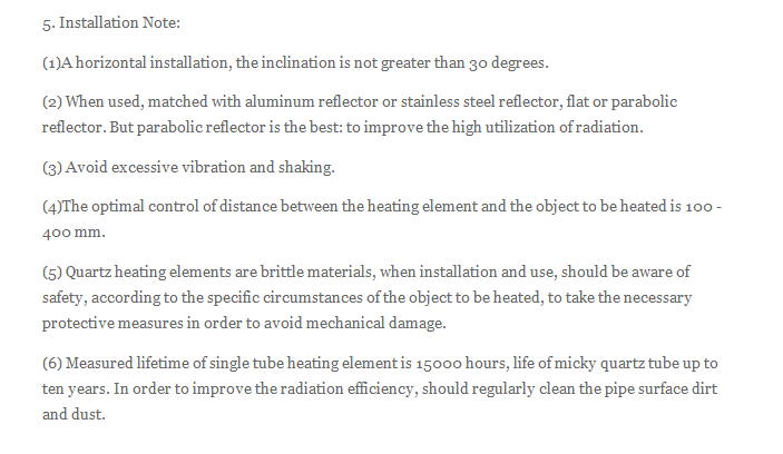 Infrared Quartz Heat tube