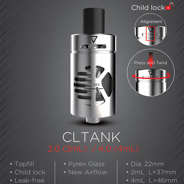 Original kangertech CLtank clearomizer TPD compliance child lock Leak Free