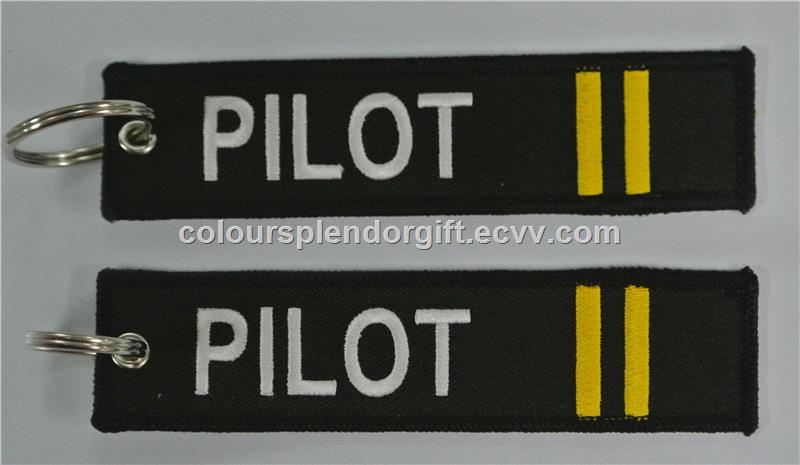 Wholesale Pilot Captain four bars with Star Embroidery Key Chain Airlines Aviation Gift