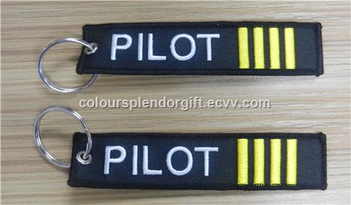 Wholesale Pilot Captain four bars with Star Embroidery Key Chain Airlines Aviation Gift