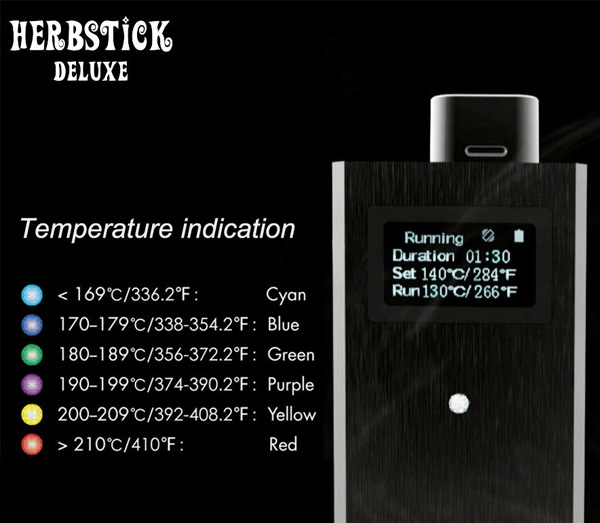 herbstick deluxe vaporizer for dry herb pure taste 2200mah temperature control herbal vaporizer