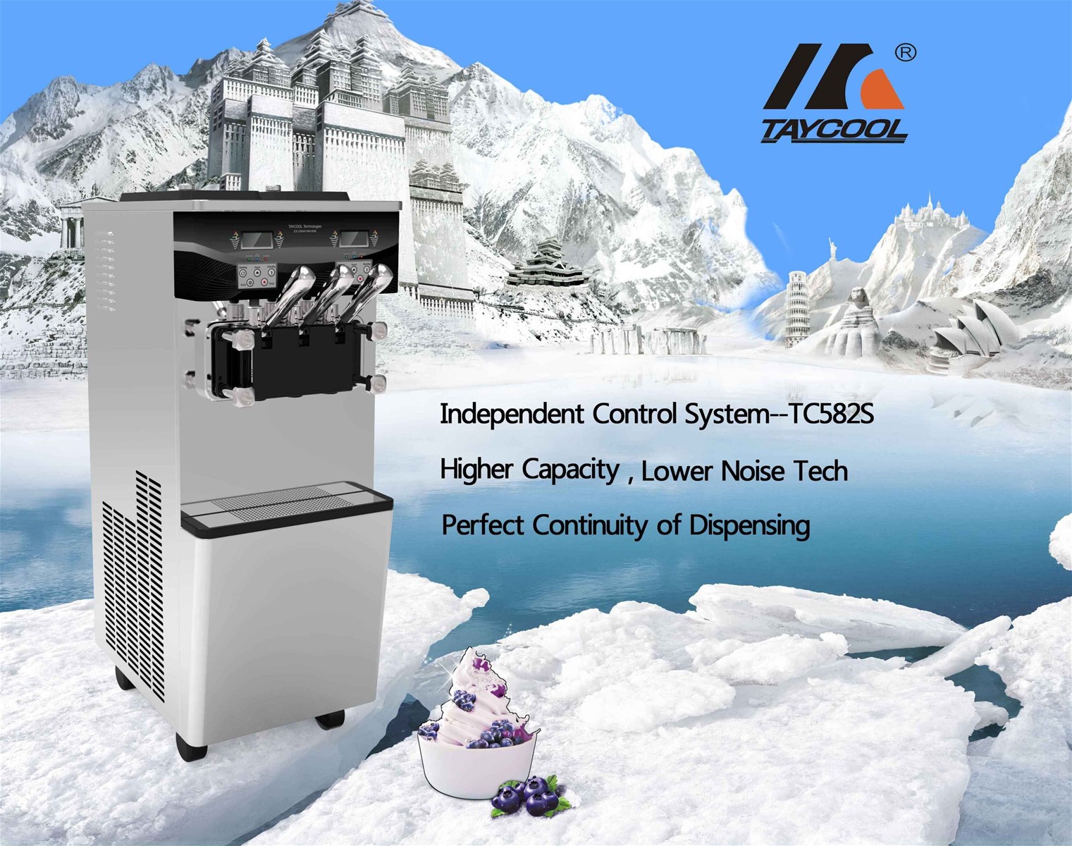 wholesale factory price 21mixed flavors soft ice cream machine for bars coffee stores