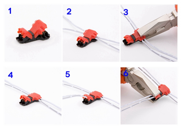 No peeling fast LED connector for 4wires