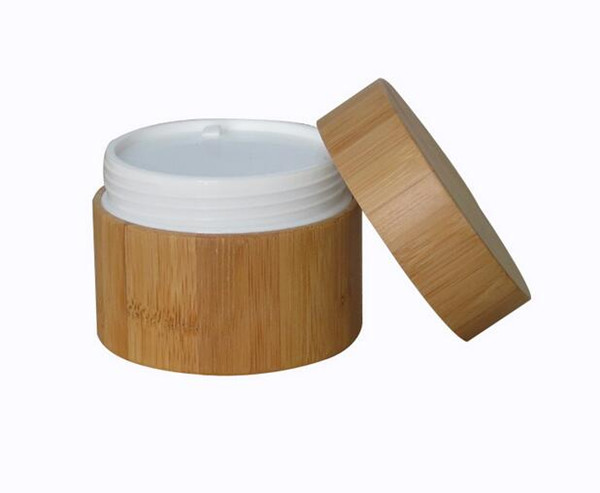 100gram cosmetic bamboo Jar with PP liner with liner lid