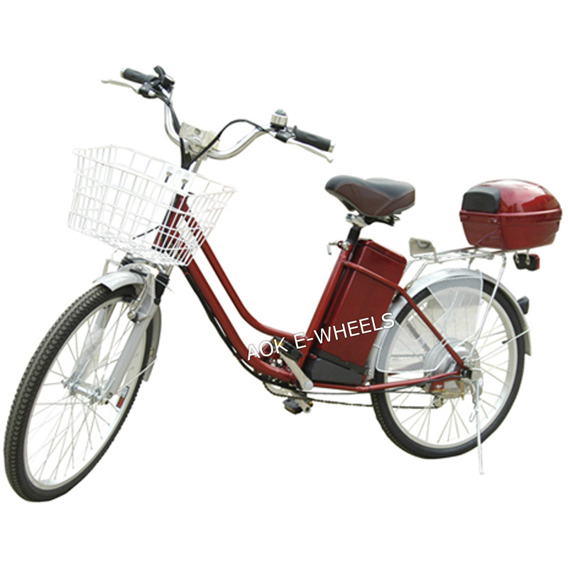 250W Brushless Motor Electric Bicycle with Basket and Pedal (EB-070)