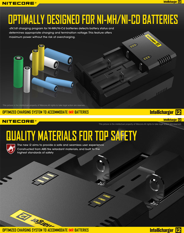 Original Nitecore I2 Universal Intellicharger Charger for 18650 14500 16340 26650 Battery