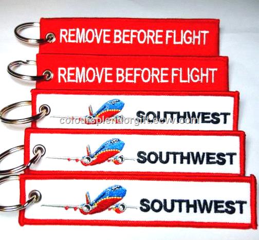 Wholesale Southwest Airlines Crew Bags Tag Embroidered Keychain Manufacturer