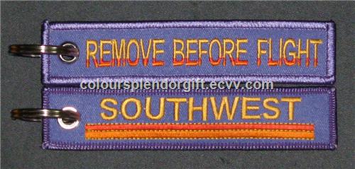 Wholesale Southwest Airlines Crew Bags Tag Embroidered Keychain Manufacturer