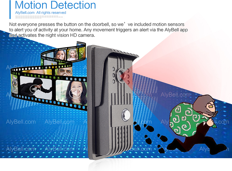 AlyBell infrared motion detection WiFi wireless video doorphone visual talking doorbell