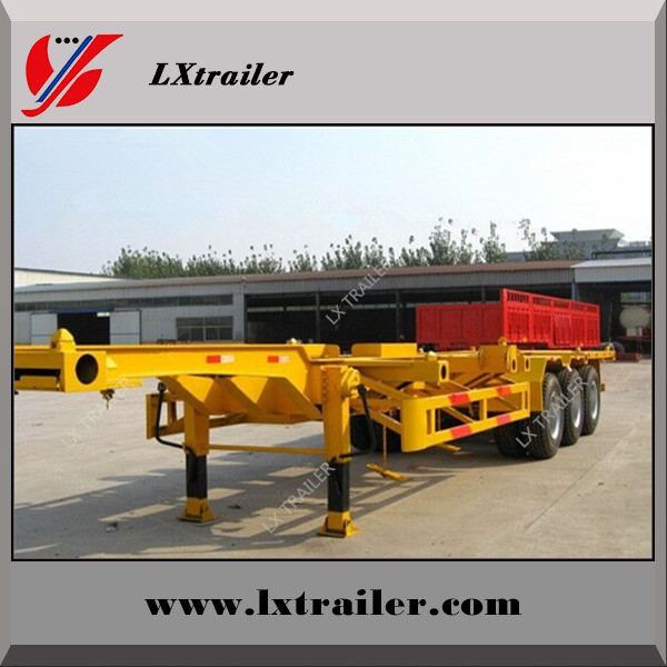 Port use 3 axles container transport trailer chassis skeleton semi trailer