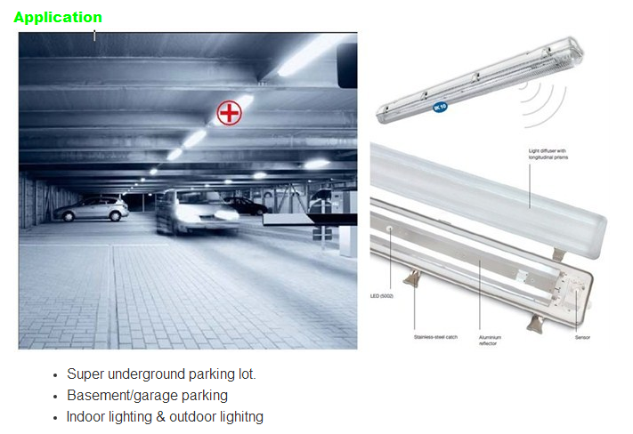 9W Radar sensor led tube 60cm high lumen 2ft 3ft 4ft 5ft