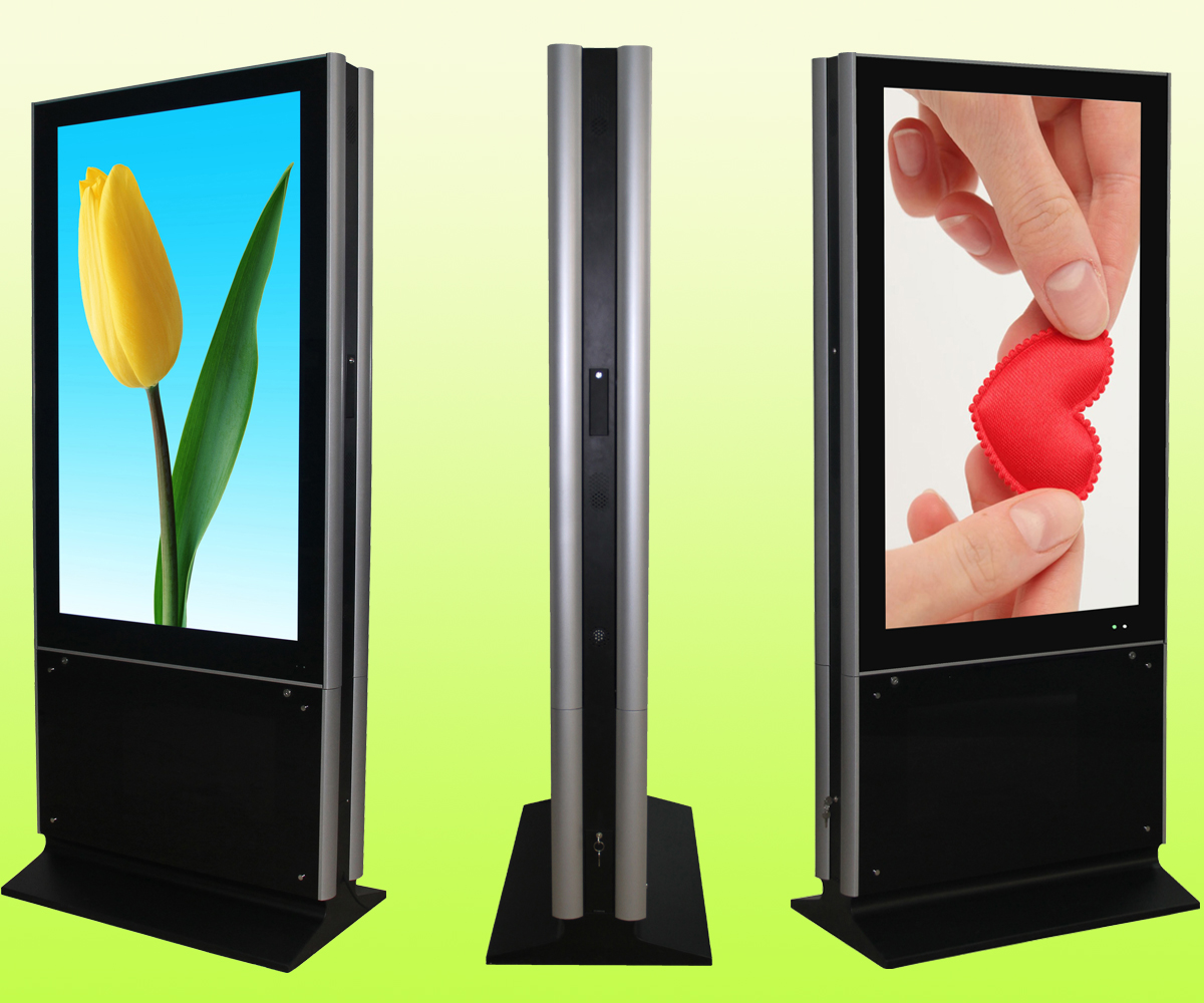 55 inch standing double side lcd advertising player with digital signage screen and android pc system