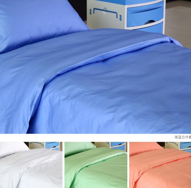 Pure Color Hospital Bed Sheet Set (Bed Sheet, Pillow Case