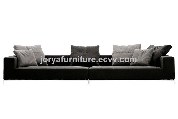 Mordern living room leather sofa with solid wood frame and high density foam