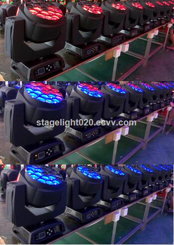 19x15w RGBW bee eyes zoom moving head lightcolor wash dmx512 led moving head