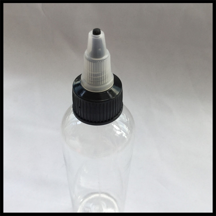 120ml PET plastic e liquid bottle with long dropper twist cap and easy filling empty e cig bottle