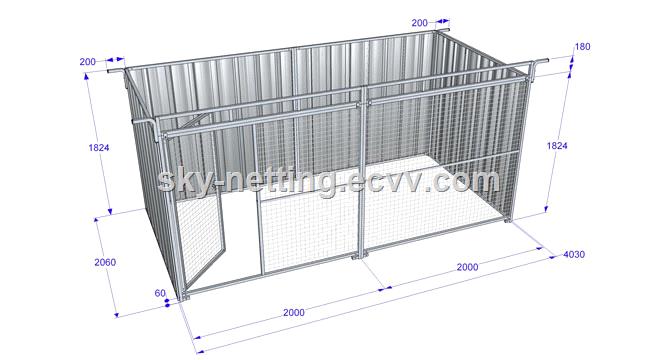 4000x2060x1824mm galvanized Dog kennel chenil