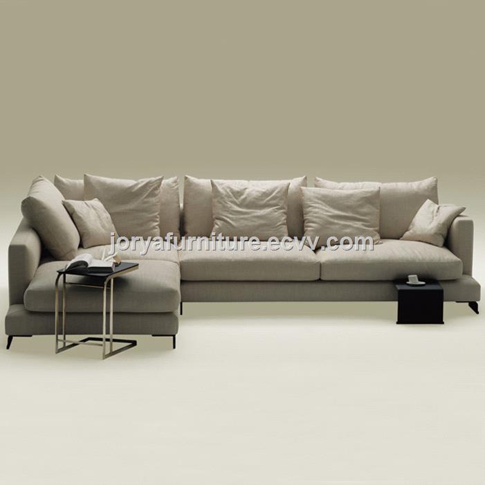 Modern living room L shaped sofa high quality cottenlinen fabric sofa counch sofa