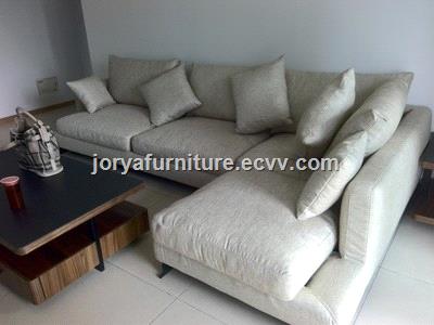 Modern living room L shaped sofa high quality cottenlinen fabric sofa counch sofa