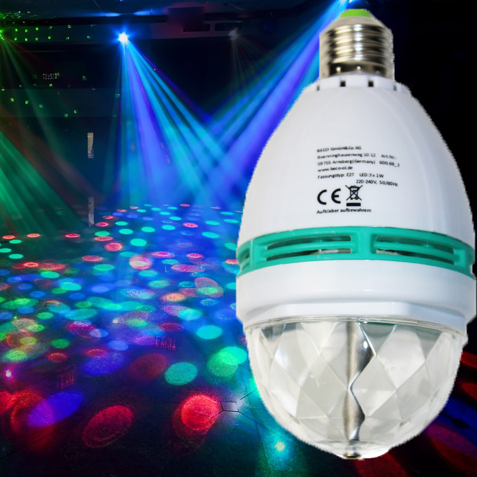 Party Disco Lights 360 Degree Rotating Led RGB Bulb Lamp