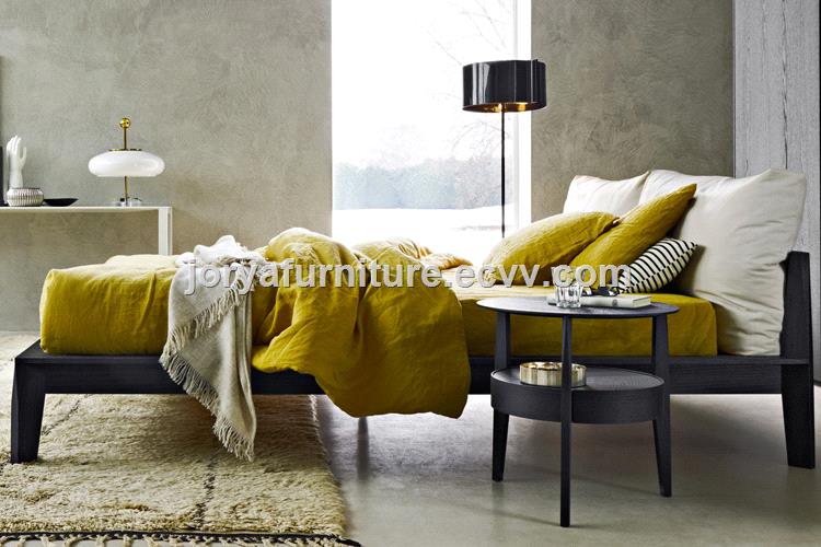 Modern Bedroom Furniture Ash Solid Wood Bed Real Leather Soft Bed High Quality Fabric Soft Bed