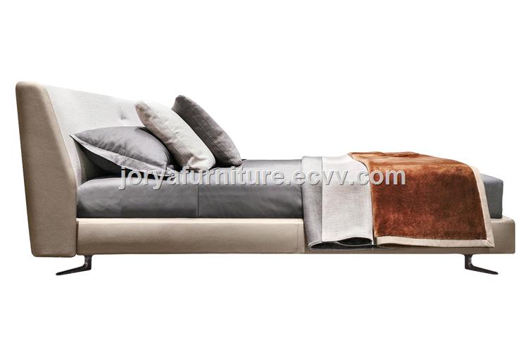 Modern Style Double Fabric Soft Bed Real Leather Soft Bed Queen Bed