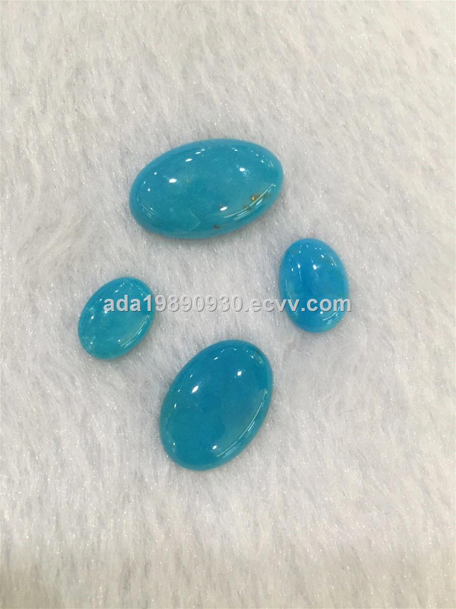 Good Quality Flat Back Cabochon 4mm Round Cut Turquoise Stones