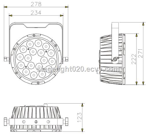 2016 new 18x15w RGBAW 5 in 1 aluminum housing high power led par64 light