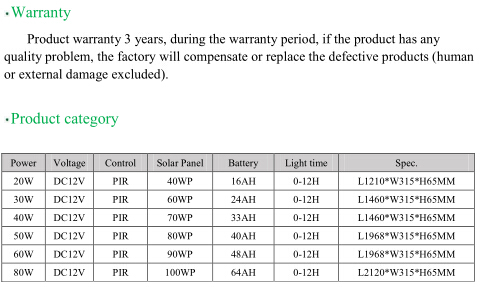 20W30W40W60W70W80W100W all in on Solar street Light