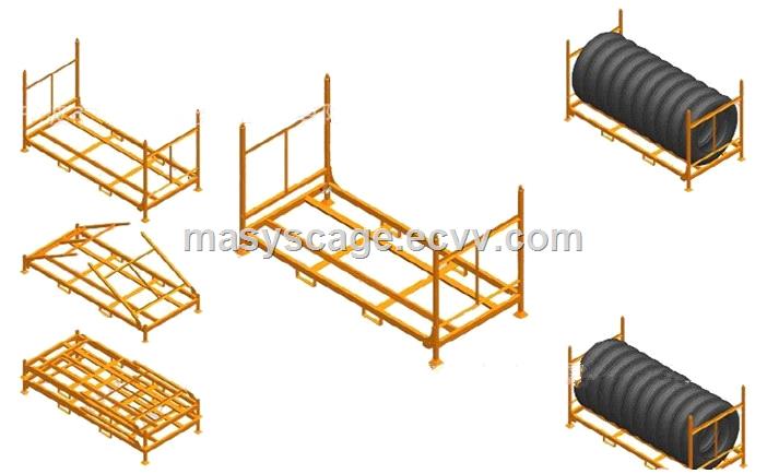 Powder coating folding metal mobile tire rack for sale