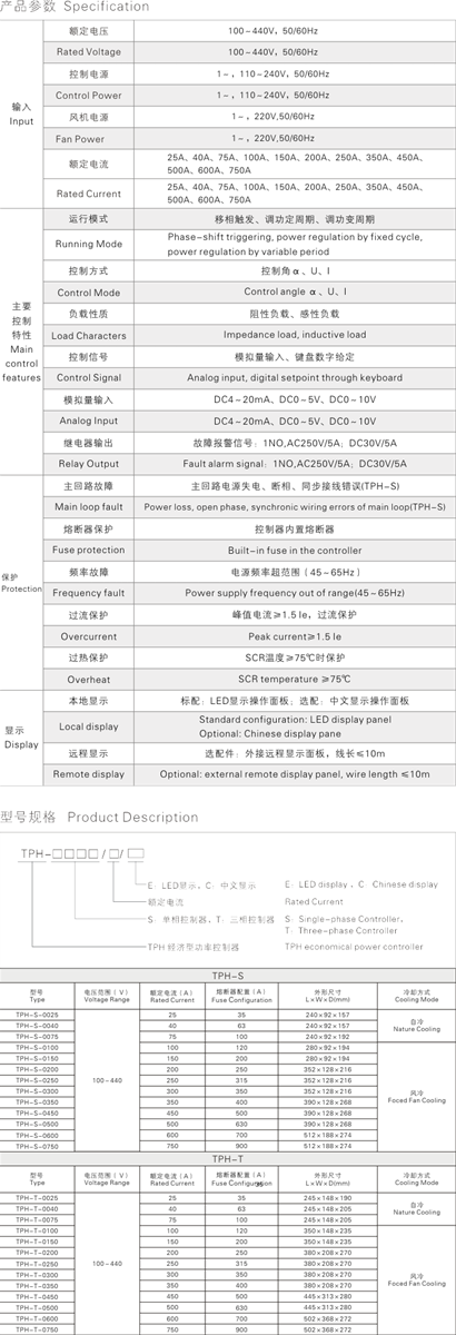 TPHT Series 3 phse Power Controller