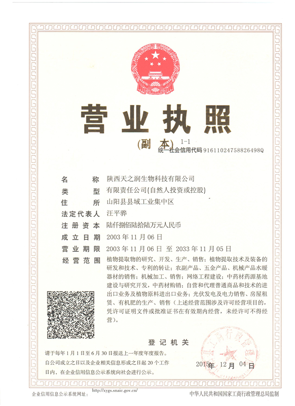 Run Shaanxi Days of Biological Techology Co., Ltd.