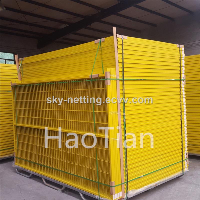 Canada market design 6x95ft temporary metal fence colorful pvc coated construction site fence