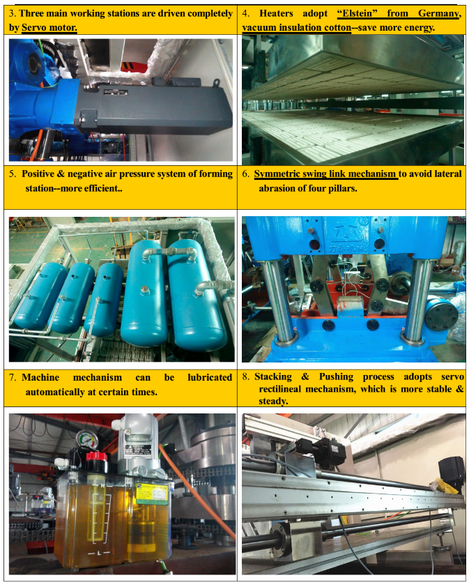 Fourstationt Plastic Container Thermoforming Machine