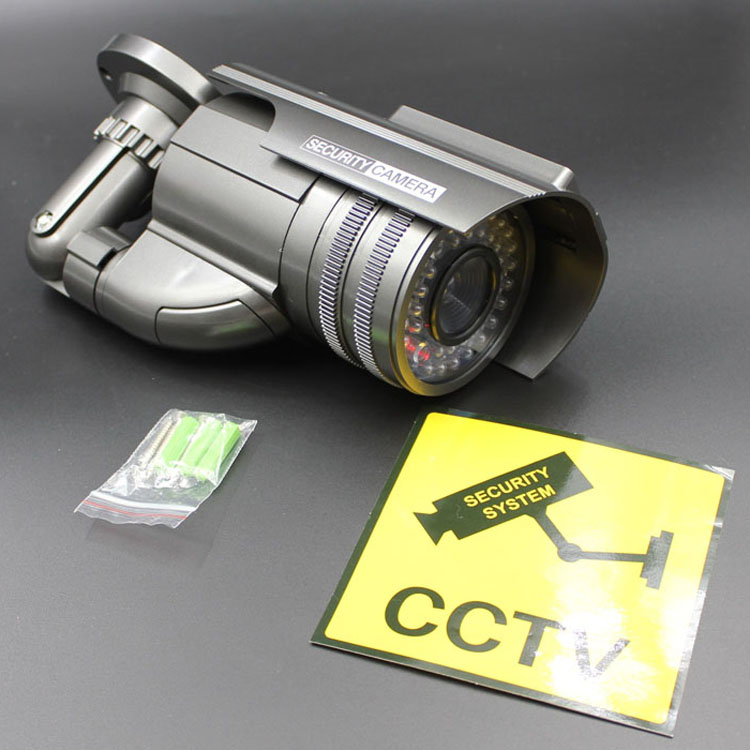 Solar bullet decoy cctv dummy security fake waterproof camera