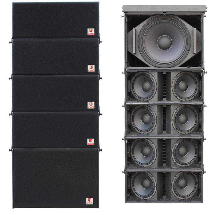 dual 10 woofer speakers outdoor stage loudspeaker line array system